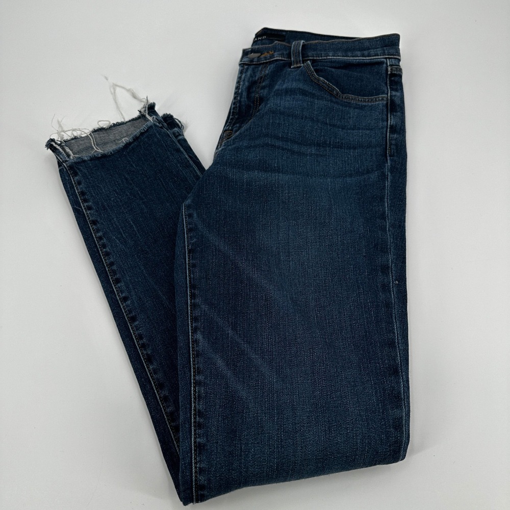 J Brand Skinny Jeans Dark Wash Raw Step Hem Denim Womens Size 28 JB000355